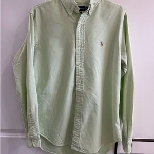 Ralph Lauren Men's Light Green Button-Down Oxford Shirt